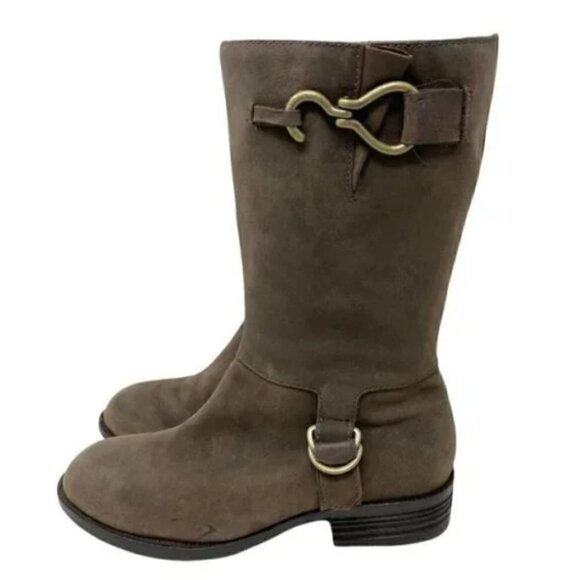 Cole Haan Tantivy Brown Distressed Leather Mid-Calf Engineer boots - Size 8 - Picture 2 of 10